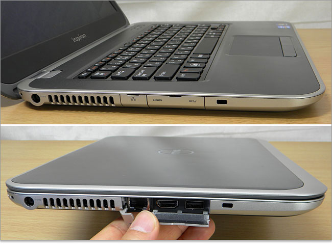 100Base-LAN端子、HDMI端子、USB3.0端子/Inspiron 14z Ultrabook