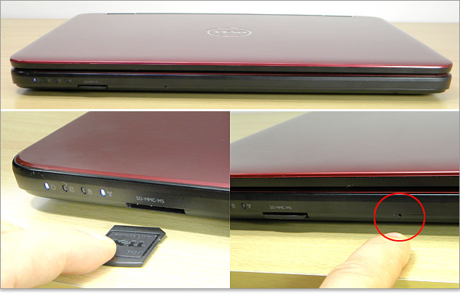 ステータスライトは完備のInspiron 15