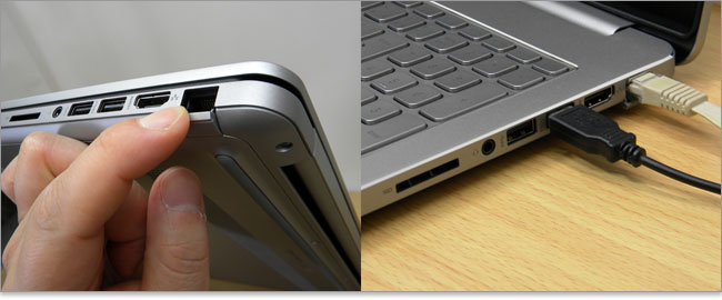 接続ケーブルが煩わしくなりにくい。