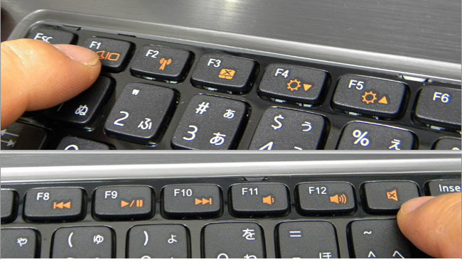Inspiron 15Rの共用されているファンクションキー