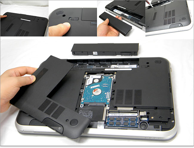 DELLのInspiron 15Rの2箇所のラッチを解除