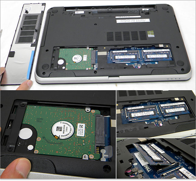 Inspiron 15R のHDDとメモリを出す