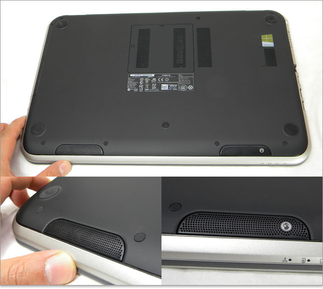スカルキャンディ搭載Inspiron 15z Ultrabookの底面