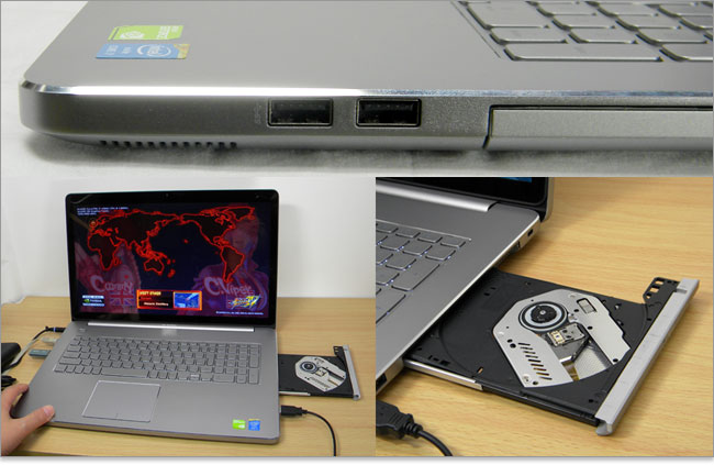 右側面の端子-DELLパソコンのInspiron 17 7000