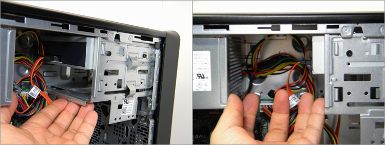 ATX電源と光学ドライブの間