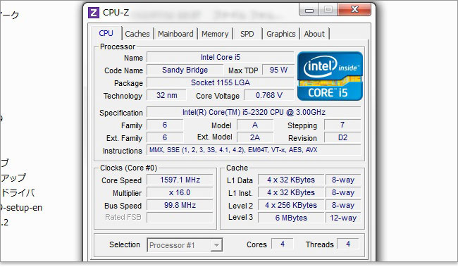 Inspiron 660に搭載したCore i5-2320