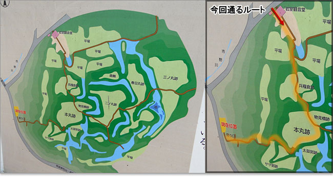 岩室観音堂からスタートする松山城