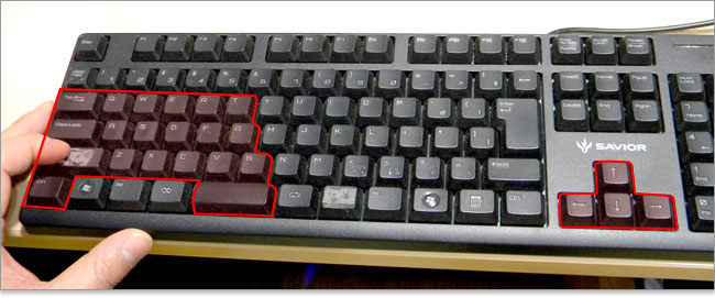 ゲーミングキーボードの複数同時認識