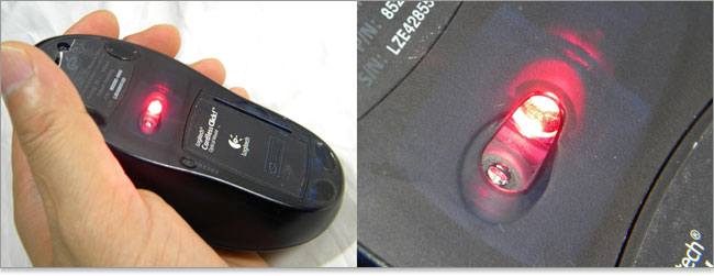 赤色LEDを採用した光学式マウス