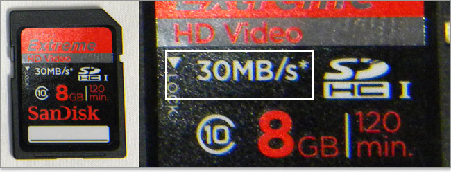 UHS-Iの最大転送速度の様子