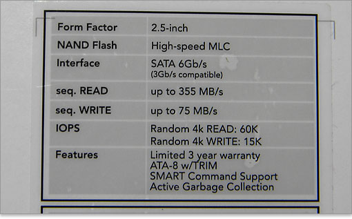 Crucial Real SSD C300スペック表を確認