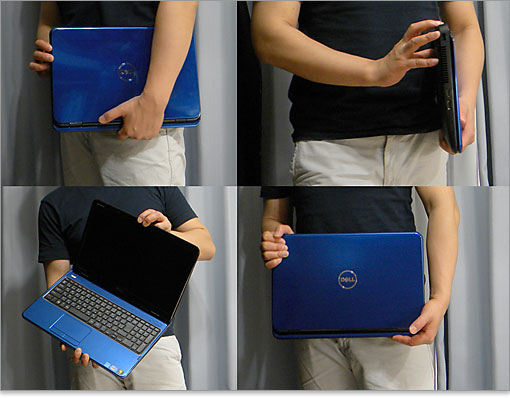 Inspiron 15R（N5110）を抱えてみた様子。