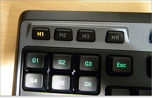 Mボタンはオレンジで固定。M1～M3を押す