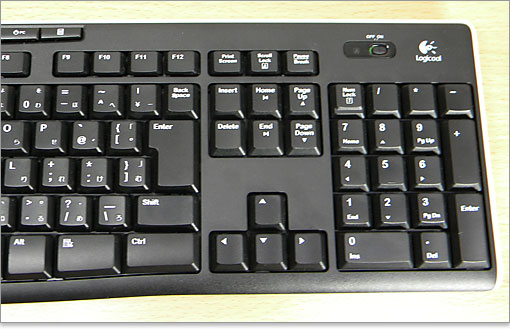 ワイヤレスキーボード K270の右側