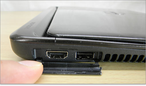 モニタ出力のHDMI端子、USB2.0端子