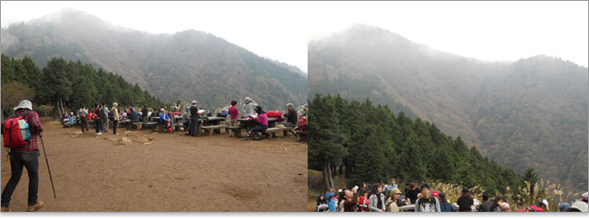 大山の見晴台で昼食