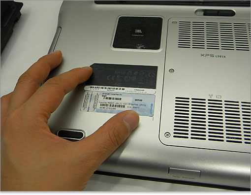 xps15仕様ラベル、細長いシールのサービスタグ