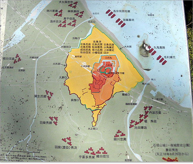 小田原城攻めの布陣図