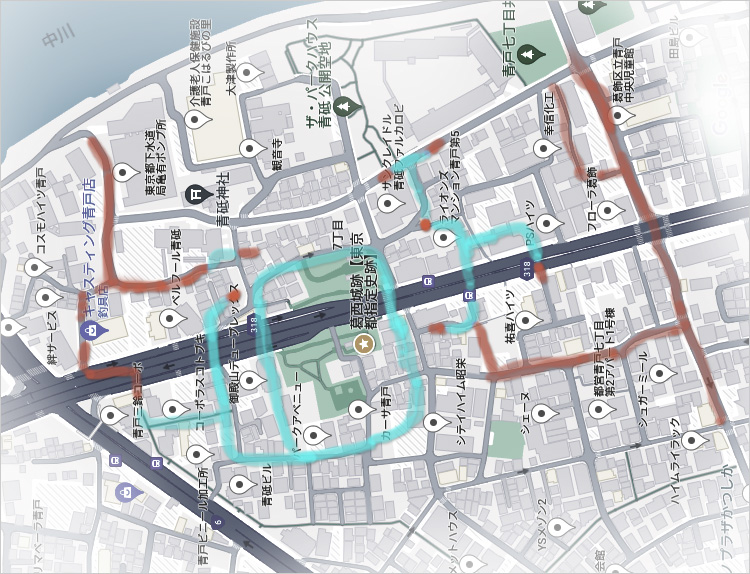 葛西城址公園と御殿山公園は本丸跡