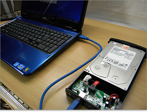 Inspiron 15R（N5110）USB3.0端子につなぎ、同様にテスト。