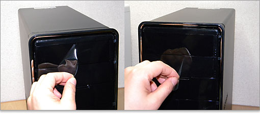 光学ドライブのパネル部分を剥がしていきます。