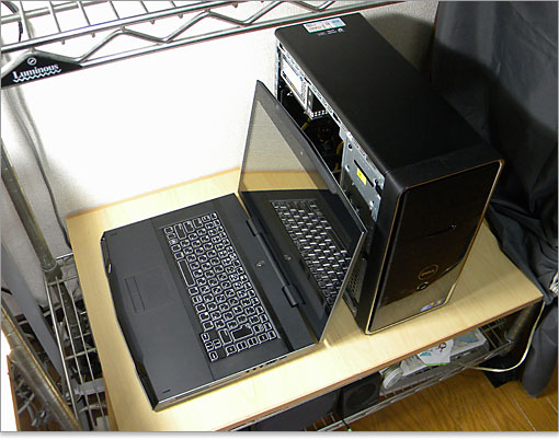 上の角度から見たところ。