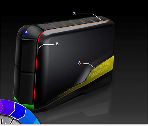 Alienware Auroraでは「3」と「6」の箇所がありません。