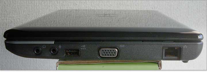 Inspiron Mini 10vの右側面をチェック