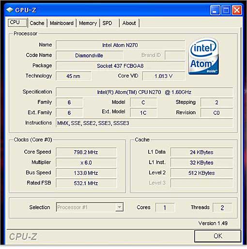 Inspiron Mini 10vの構成を