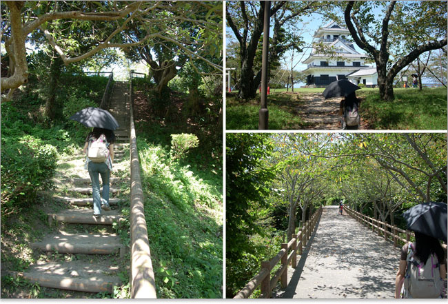 、模擬天守閣目指して登城