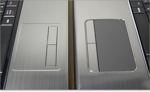 Inspiron 15Rのほうがタッチパッドエリアが若干大きくなった