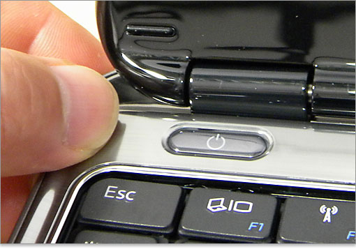 左上には電源ボタン