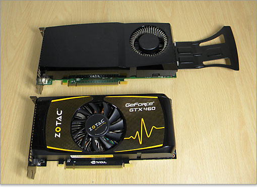 GeForce GTX 260。下がGeForce GTX 460。
