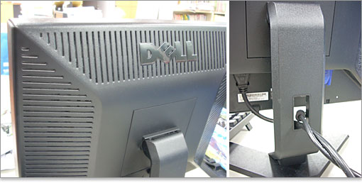 支柱にはケーブルを通す穴があります。