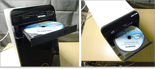 ディスクを乗せたときの様子。