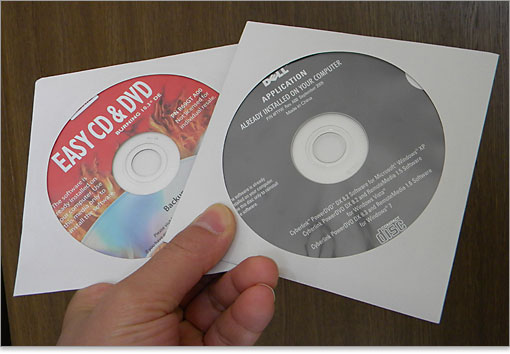 DVDライティングソフトとPowerDVD DX（DVD再生ソフト）のインストールディスク