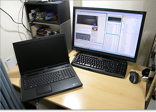 Vostro 3700画面と、24インチモニタ