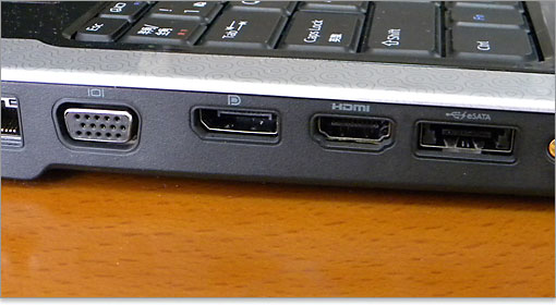 VGA端子、DisplayPort端子 、HDM端子