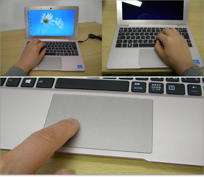 フラットピントのタッチパッド