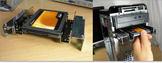 SSDをマウンタで5.25インチに