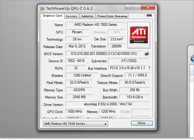 Radeon HD 7870をGPU-Zで調べる