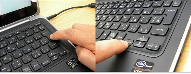 フルサイズキーボードにするため、やや犠牲