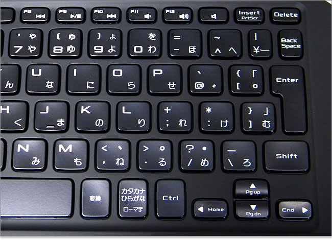 Delete、BackSpace、Enter」が小さいこと