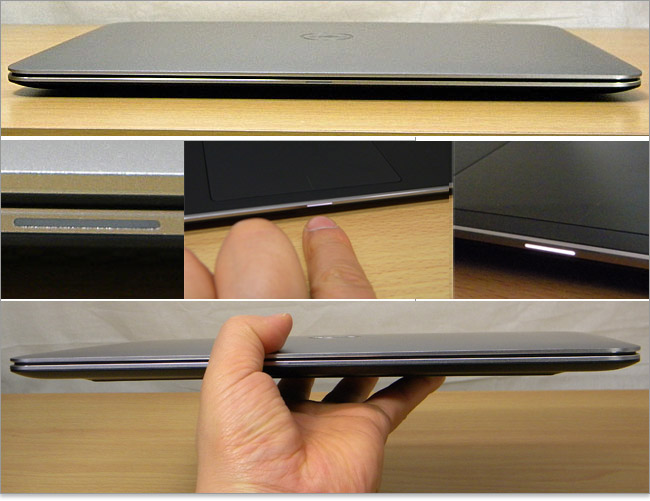 前面が最薄部であり厚みはたった6mmのXPS 13 Ultrabook