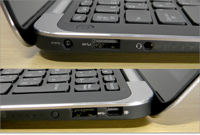 USB3.0が左右側面に各1つのXPS 13 Ultrabook