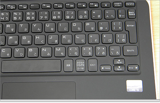 XPS 13 Ultrabookのキーボード画像