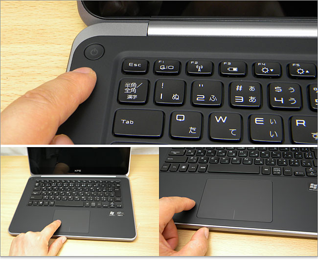 ボタン一体型のタッチパッド