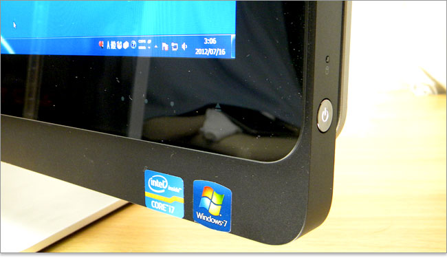 タッチセンサー式のXPS One 27のボタン