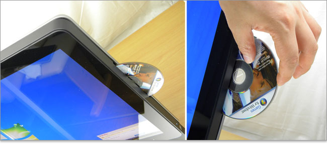 トレイを引き出す手間が省けるスロットイン式光学ドライブ